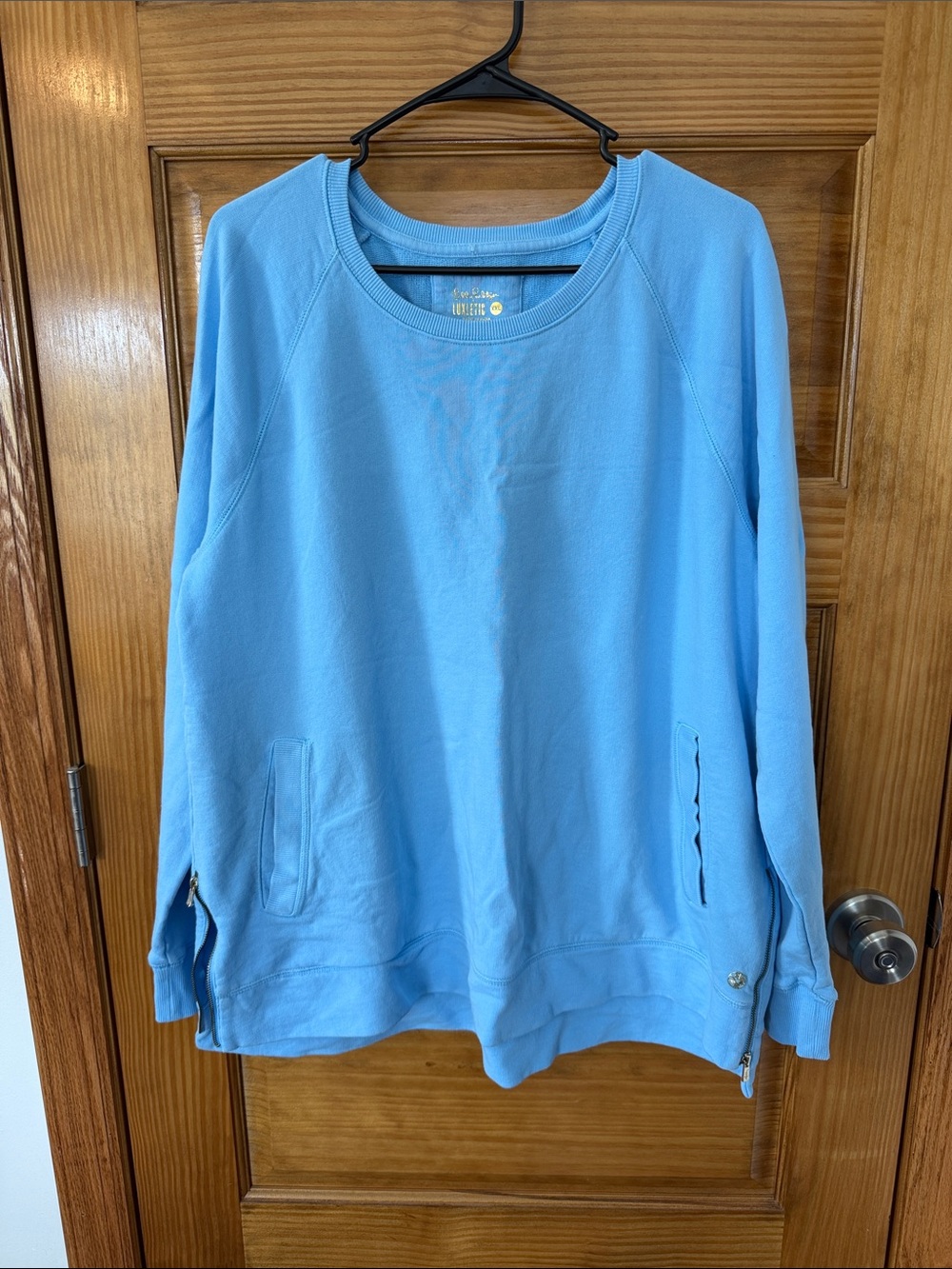 Lilly Pulitzer Luxletic Crewneck Sweatshirt with Side Zips- Size XXL
